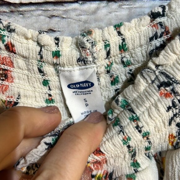 Old Navy Floral Striped Dress - White and Multicolor - Picture 4 of 6